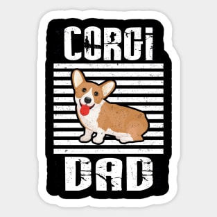 Corgi Dad Proud Dogs Sticker